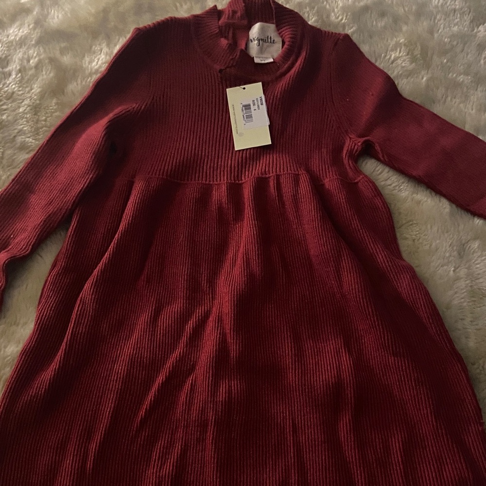 Charming Red Knit Dress for Kids